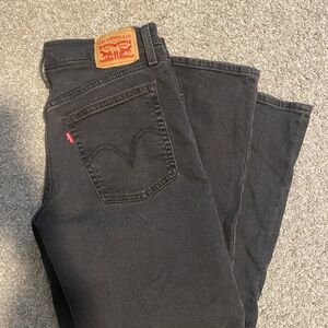 Levi's womens Dark Gray/black wedgie Straight Jeans